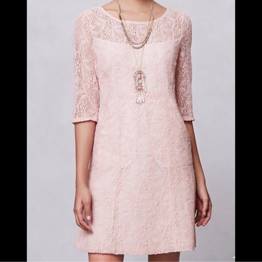 ANTHROPOLOGIE Maeve Women's Dress Lefkara Pink Blush Women’s Medium - Picture 1 of 12